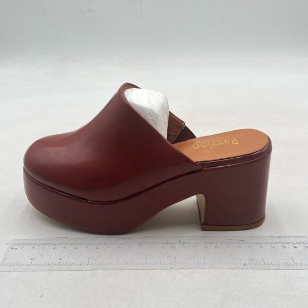 Pazzion Women's Burgundy Platform Mule